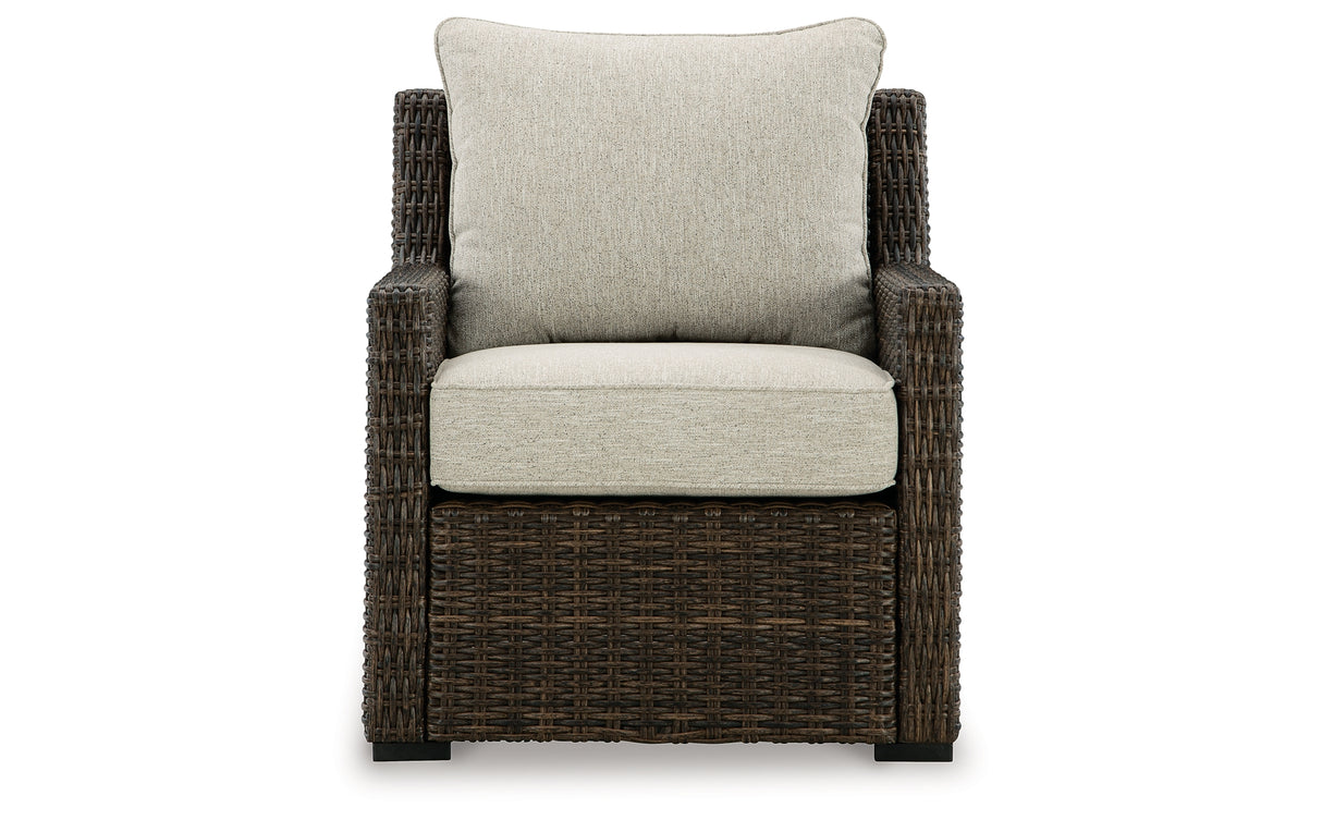 Brook Ranch Brown Outdoor Lounge Chair with Cushion from Ashley Furniture - Luna Furniture
