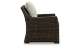 Brook Ranch Brown Outdoor Sectional Set with Lounge Chair and Coffee Table from Ashley - Luna Furniture