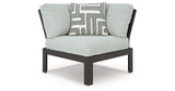 Beachloft 5-Piece Outdoor Sectional with Ottoman in Black/Gray from Ashley - Luna Furniture