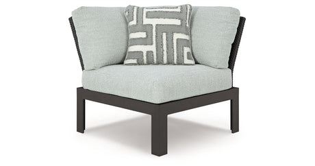 Beachloft 5-Piece Outdoor Sectional with Ottoman in Black/Gray from Ashley - Luna Furniture