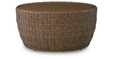 Double Point Beige Outdoor Coffee Table from Ashley Furniture - Luna Furniture