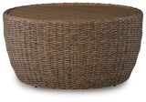 Double Point Beige Outdoor Seating Set from Ashley Furniture - Luna Furniture