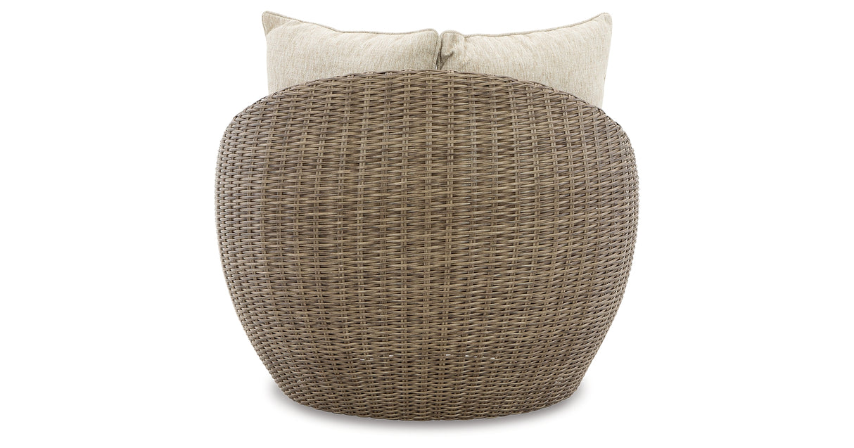 DANSON Beige Swivel Lounge with Cushion from Ashley Furniture - Luna Furniture