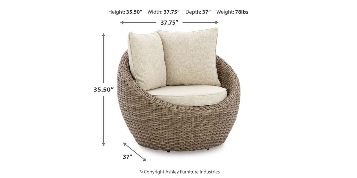 Danson 2 Swivel Lounge Chairs and End Table from Ashley Furniture - Luna Furniture