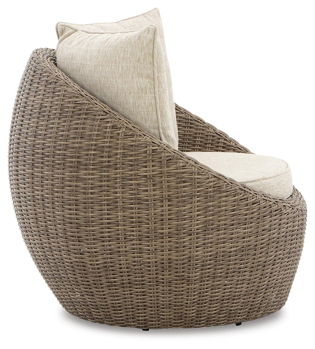 DANSON Beige Swivel Lounge with Cushion from Ashley Furniture - Luna Furniture