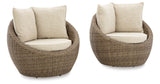 DANSON Beige Swivel Lounge with Cushion from Ashley Furniture - Luna Furniture
