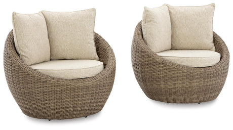 DANSON Beige Swivel Lounge with Cushion from Ashley - Luna Furniture