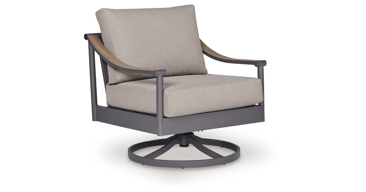 Ocean Beach Outdoor Sofa with 2 Lounge Chairs in Gray from Ashley Furniture - Luna Furniture