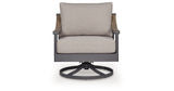 Ocean Beach Gray Outdoor Swivel Lounge with Cushion from Ashley Furniture - Luna Furniture