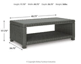 Elite Park Gray Outdoor Loveseat with Coffee Table from Ashley Furniture - Luna Furniture