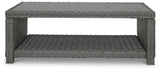 Elite Park Gray Outdoor Loveseat with Coffee Table from Ashley Furniture - Luna Furniture