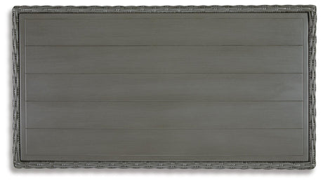 Elite Park Gray Outdoor Loveseat with Coffee Table from Ashley - Luna Furniture