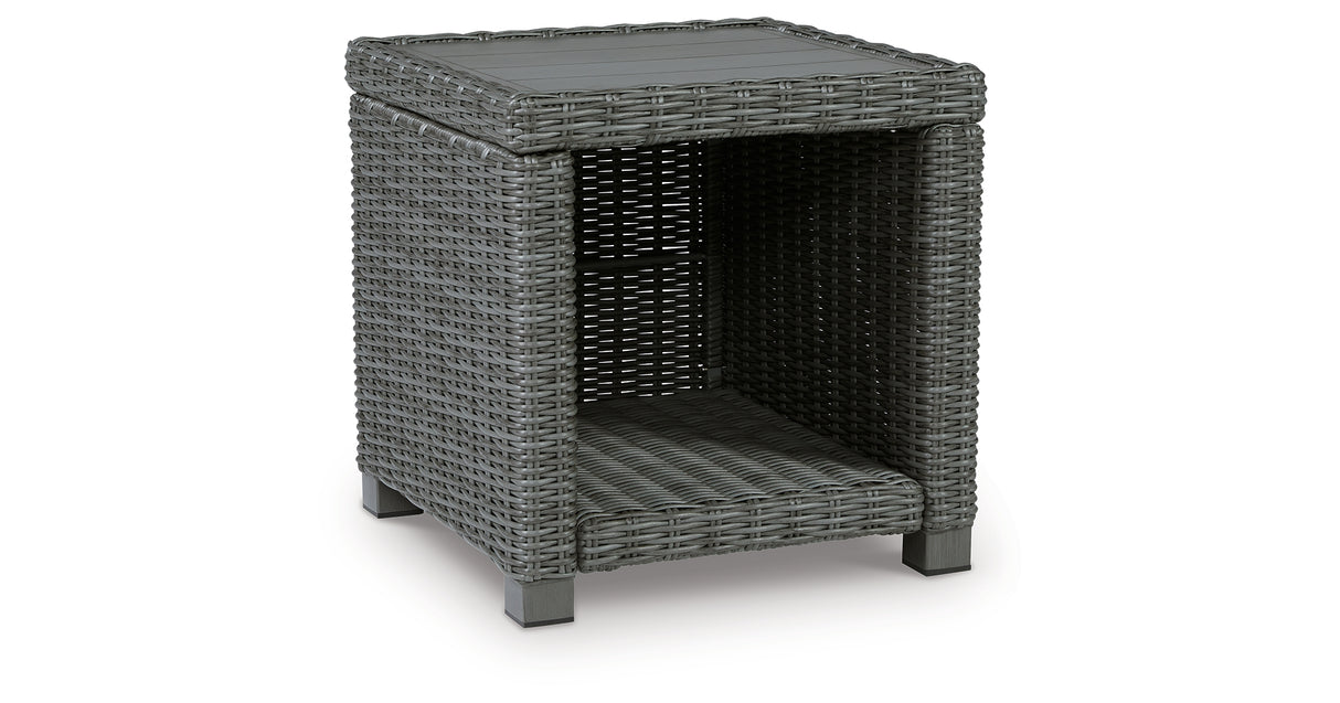 Elite Park Outdoor Coffee Table with 2 End Tables in Gray from Ashley Furniture - Luna Furniture