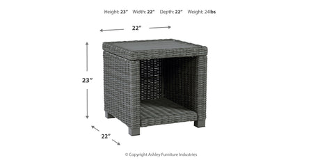 Elite Park Outdoor Coffee Table with 2 End Tables in Gray from Ashley - Luna Furniture