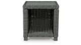 Elite Park Outdoor Coffee Table with 2 End Tables in Gray from Ashley Furniture - Luna Furniture