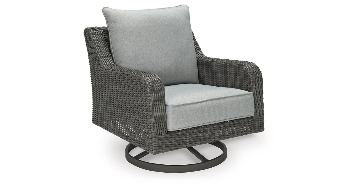 Elite Park Gray Outdoor Swivel Lounge with Cushion from Ashley - Luna Furniture