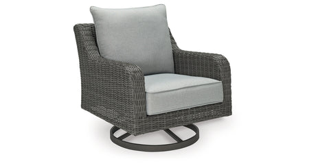 Elite Park Gray Outdoor Swivel Lounge with Cushion from Ashley - Luna Furniture