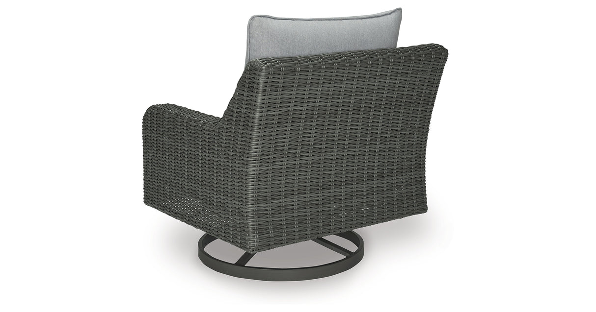 Elite Park Gray Outdoor Swivel Lounge with Cushion from Ashley - Luna Furniture