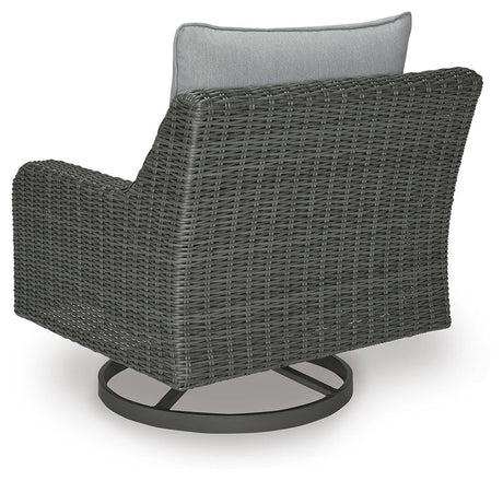 Elite Park Gray Outdoor Swivel Lounge with Cushion from Ashley - Luna Furniture