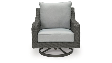Elite Park Gray Outdoor Swivel Lounge with Cushion from Ashley - Luna Furniture