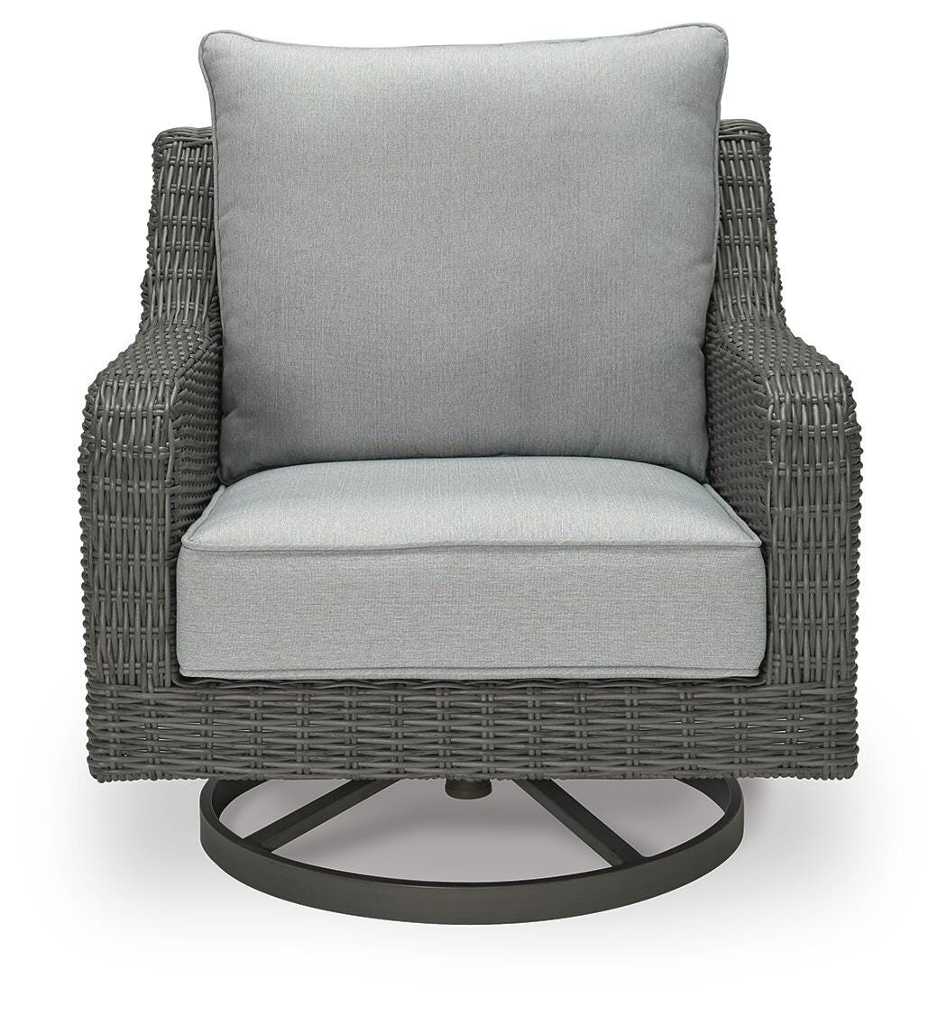 Elite Park Gray Outdoor Swivel Lounge with Cushion from Ashley - Luna Furniture
