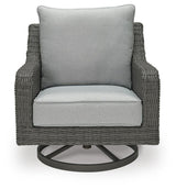 Elite Park Gray Outdoor Swivel Lounge with Cushion from Ashley - Luna Furniture