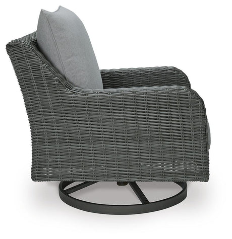 Elite Park Gray Outdoor Swivel Lounge with Cushion from Ashley - Luna Furniture