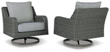 Elite Park Gray Swivel Lounge Chair, Set of 2 from Ashley Furniture - Luna Furniture