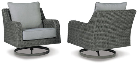 Elite Park Gray Swivel Lounge Chair, Set of 2 from Ashley Furniture - Luna Furniture