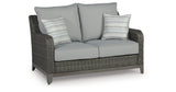 Elite Park Gray Outdoor Loveseat with Cushion from Ashley - Luna Furniture