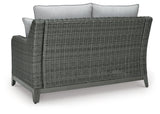 Elite Park Gray Outdoor Loveseat with Cushion from Ashley - Luna Furniture