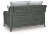 Elite Park Gray Outdoor Loveseat with Cushion from Ashley - Luna Furniture