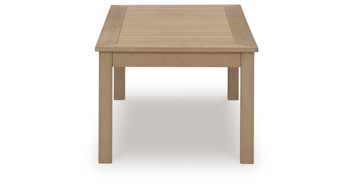 Hallow Creek Driftwood Outdoor Coffee Table from Ashley Furniture - Luna Furniture