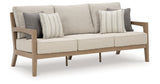 Hallow Creek Driftwood Outdoor Sofa with Cushion from Ashley Furniture - Luna Furniture