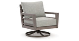 Hillside Barn Gray/Brown Outdoor Swivel Lounge with Cushion from Ashley Furniture - Luna Furniture