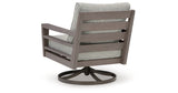 Hillside Barn Gray/Brown Outdoor Swivel Lounge with Cushion from Ashley Furniture - Luna Furniture