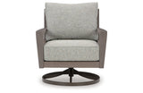 Hillside Barn Gray/Brown Outdoor Swivel Lounge with Cushion from Ashley Furniture - Luna Furniture