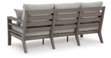 Hillside Barn Gray/Brown Outdoor Sofa with Cushion from Ashley Furniture - Luna Furniture