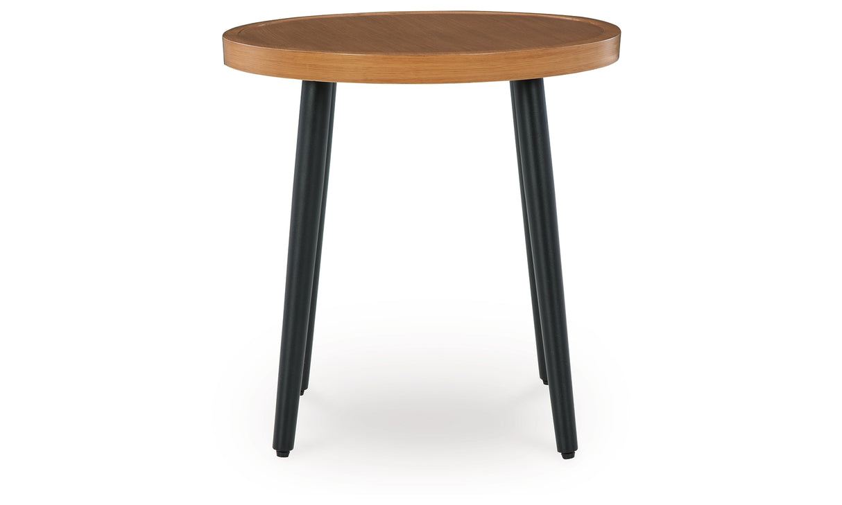 Horizon Hall Two-tone Brown Outdoor End Table from Ashley Furniture - Luna Furniture