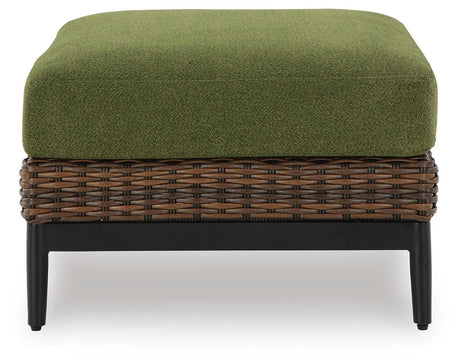 Horizon Hall Brown/Green Outdoor Sofa, 2 Lounge Chairs and 2 Ottomans from Ashley - Luna Furniture