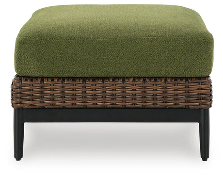 Horizon Hall Brown/Green Outdoor Sofa, 2 Lounge Chairs and 2 Ottomans from Ashley - Luna Furniture