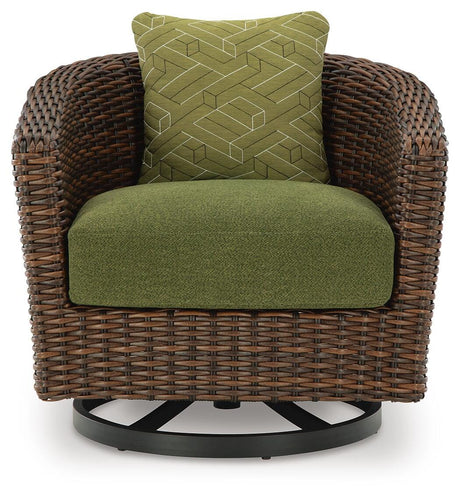 Horizon Hall 2 Lounge Chairs with End Table in Brown/Green from Ashley - Luna Furniture