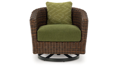 Horizon Hall Outdoor Sofa and 2 Chairs with Coffee Table in Brown/Green from Ashley - Luna Furniture