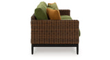 Horizon Hall Outdoor Sofa and 2 Chairs with Coffee Table in Brown/Green from Ashley - Luna Furniture