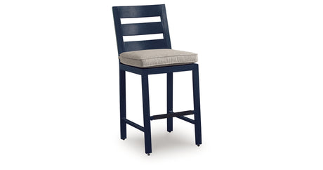 East Beach Blue Outdoor Counter Height Bar Stool (Set of 2) from Ashley - Luna Furniture