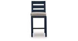 East Beach Blue Outdoor Counter Height Bar Stool (Set of 2) from Ashley Furniture - Luna Furniture