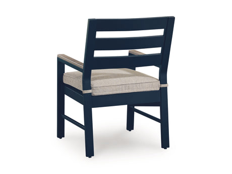 East Beach Outdoor Dining Table and 6 Chairs in Navy Blue/Driftwood from Ashley Furniture - Luna Furniture