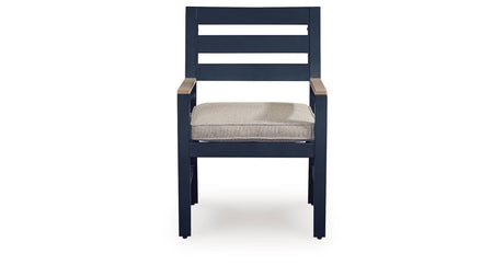 East Beach Outdoor Dining Table and 4 Chairs in Navy Blue/Driftwood from Ashley Furniture - Luna Furniture