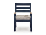 East Beach Outdoor Dining Table and 6 Chairs in Navy Blue/Driftwood from Ashley Furniture - Luna Furniture