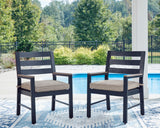 East Beach Outdoor Dining Table and 6 Chairs in Navy Blue/Driftwood from Ashley Furniture - Luna Furniture